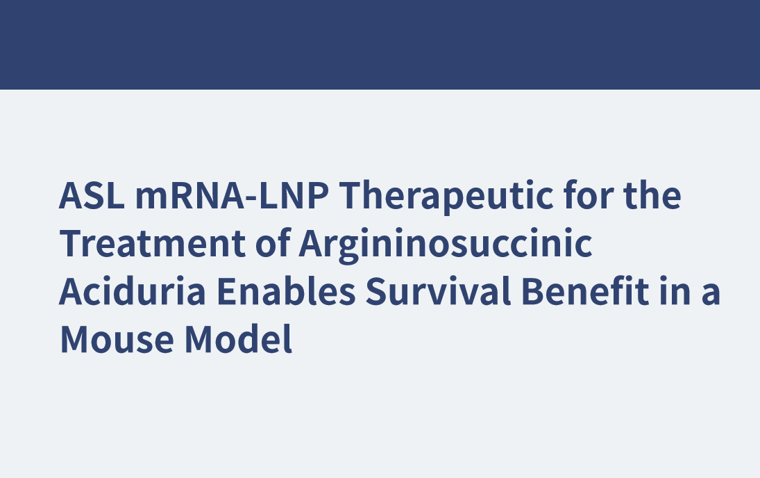 ASL mRNA-LNP治疗精氨酸琥珀酸尿在小鼠模型中的生存益处